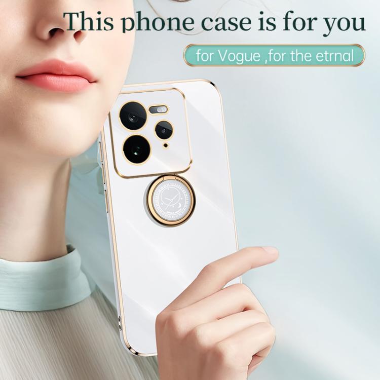 For Realme GT 7 Pro 5G XINLI Straight Edge 6D Electroplate TPU Phone Case with Ring Holder
