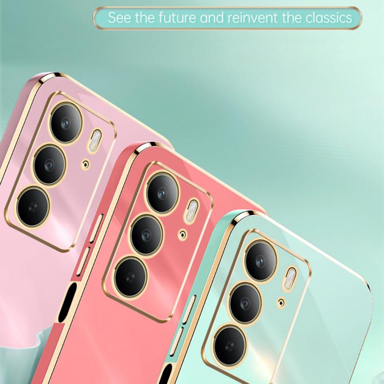 For Realme C75 XINLI Straight Edge 6D Electroplate TPU Phone Case with Ring Holder