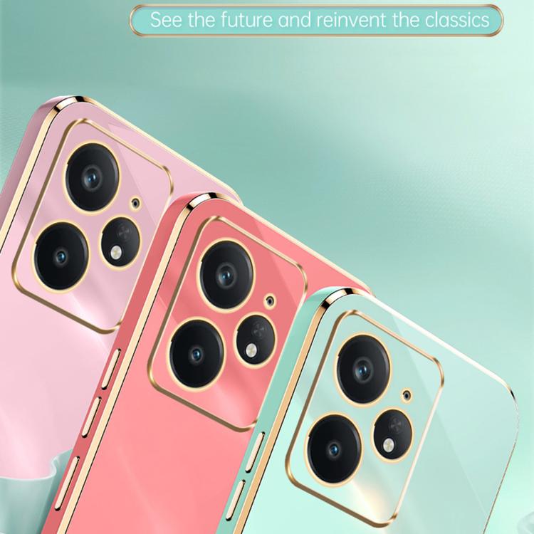 For Realme Neo7 SE XINLI Straight Edge 6D Electroplate TPU Phone Case with Ring Holder