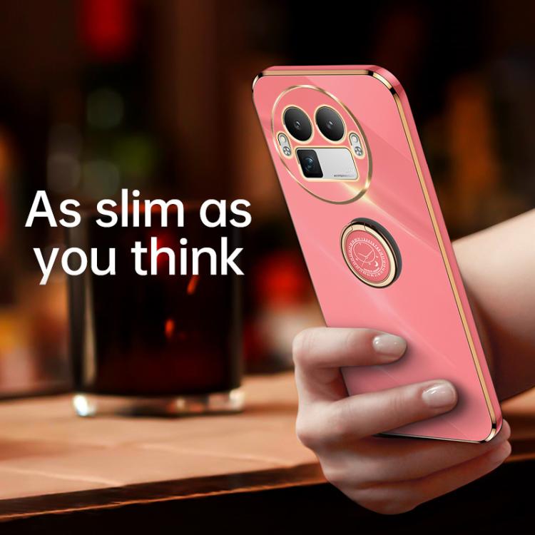 For Realme GT 8 Pro 5G XINLI Straight Edge 6D Electroplate TPU Phone Case with Ring Holder