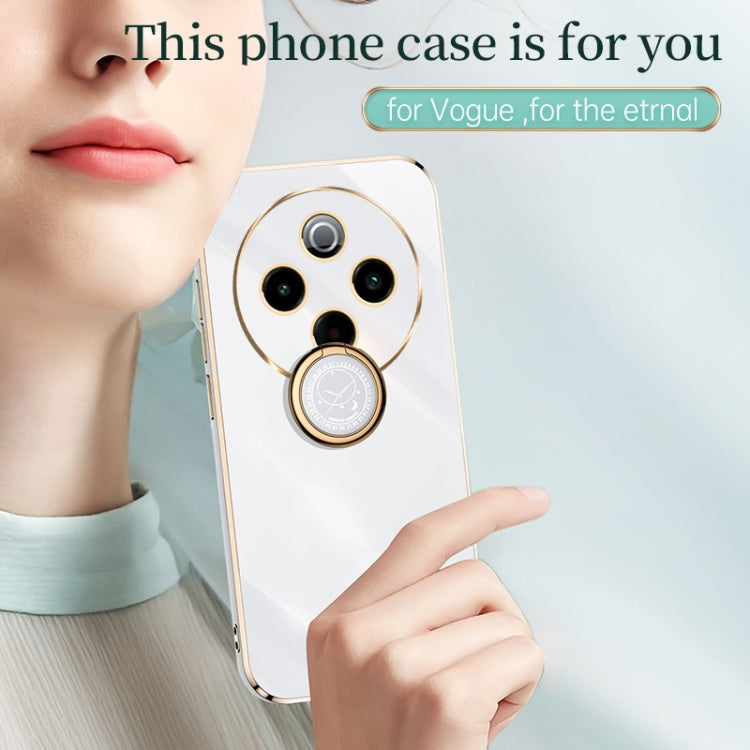 For vivo Y300 Pro XINLI Straight Edge 6D Electroplate TPU Phone Case with Ring Holder