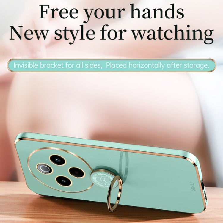For vivo Y300 Pro XINLI Straight Edge 6D Electroplate TPU Phone Case with Ring Holder