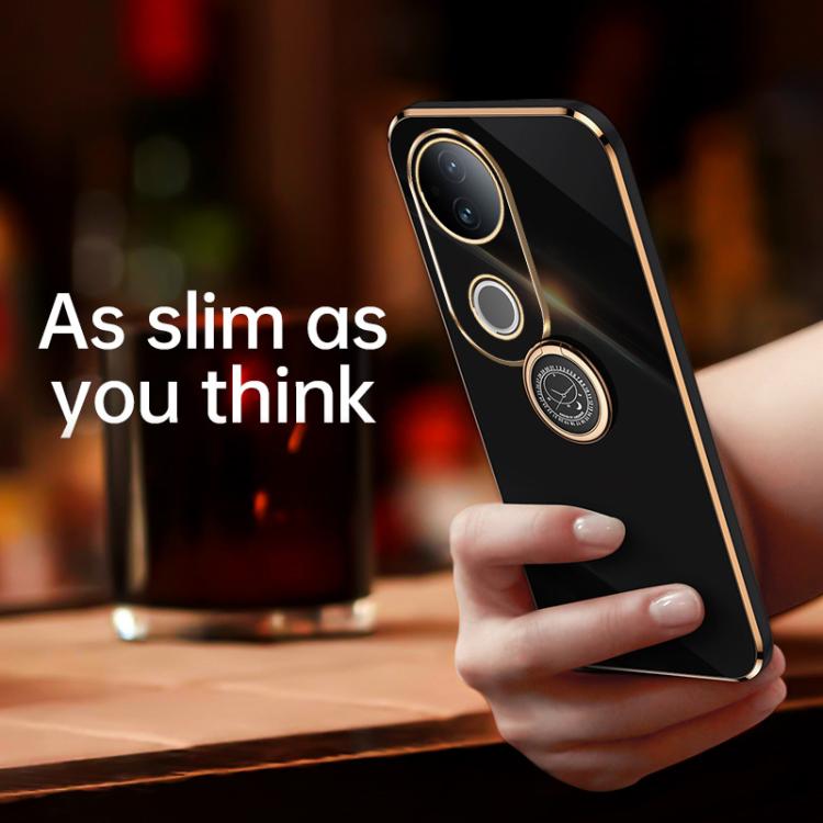 For vivo S20 XINLI Straight Edge 6D Electroplate TPU Phone Case with Ring Holder