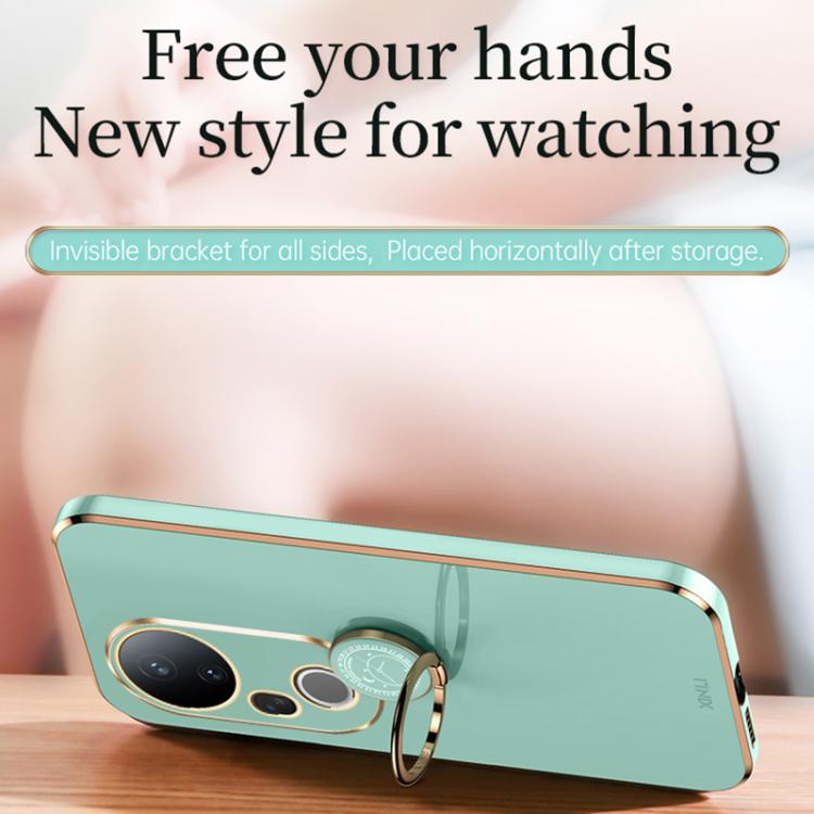 For vivo S20 Pro XINLI Straight Edge 6D Electroplate TPU Phone Case with Ring Holder