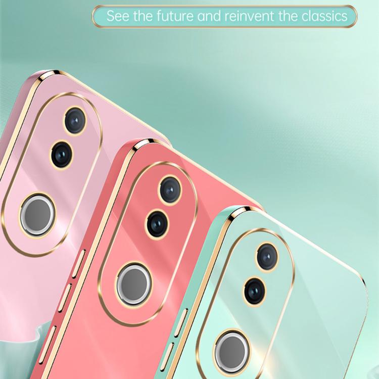 For vivo V50 XINLI Straight Edge 6D Electroplate TPU Phone Case with Ring Holder