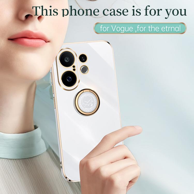 For vivo S30 Pro mini 5G XINLI Straight Edge 6D Electroplate TPU Phone Case with Ring Holder