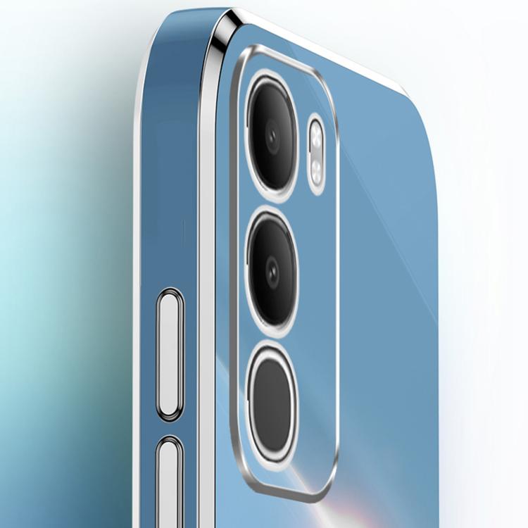 For vivo Y50 5G XINLI Straight Edge 6D Electroplate TPU Phone Case with Ring Holder
