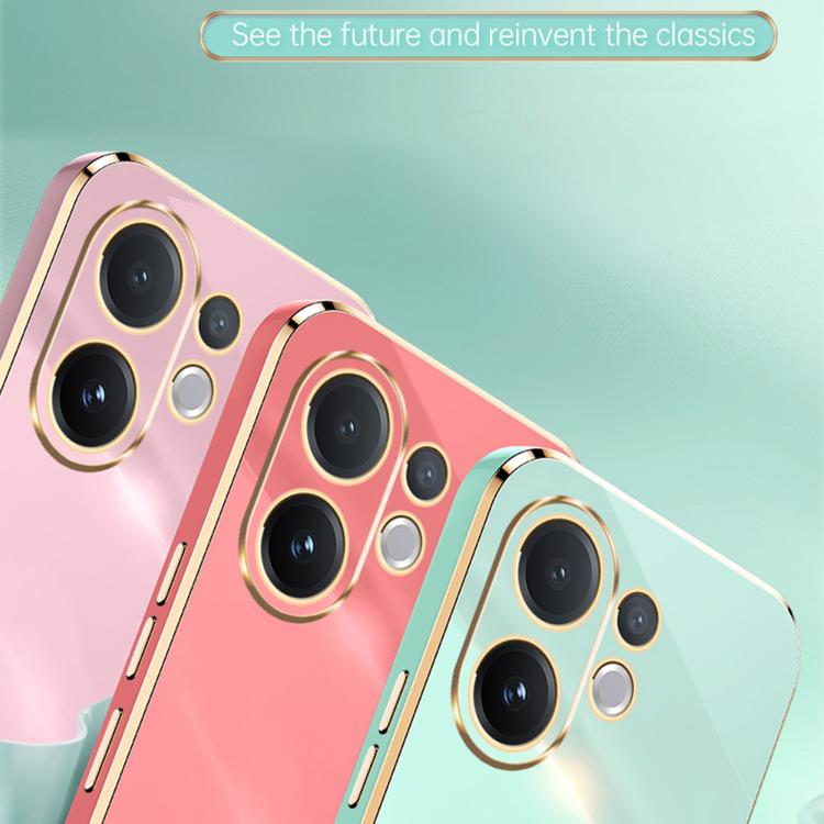 For vivo V60 5G Global XINLI Straight Edge 6D Electroplate TPU Phone Case with Ring Holder