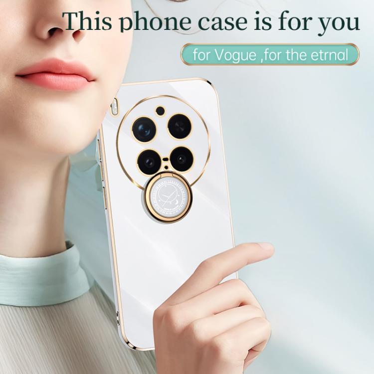 For vivo X300 Pro XINLI Straight Edge 6D Electroplate TPU Phone Case with Ring Holder