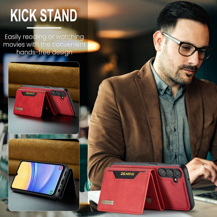 For Samsung Galaxy A15 5G / A15 4G DG.MING M2 Series 3-Fold Multi Card Bag + Magnetic Phone Case