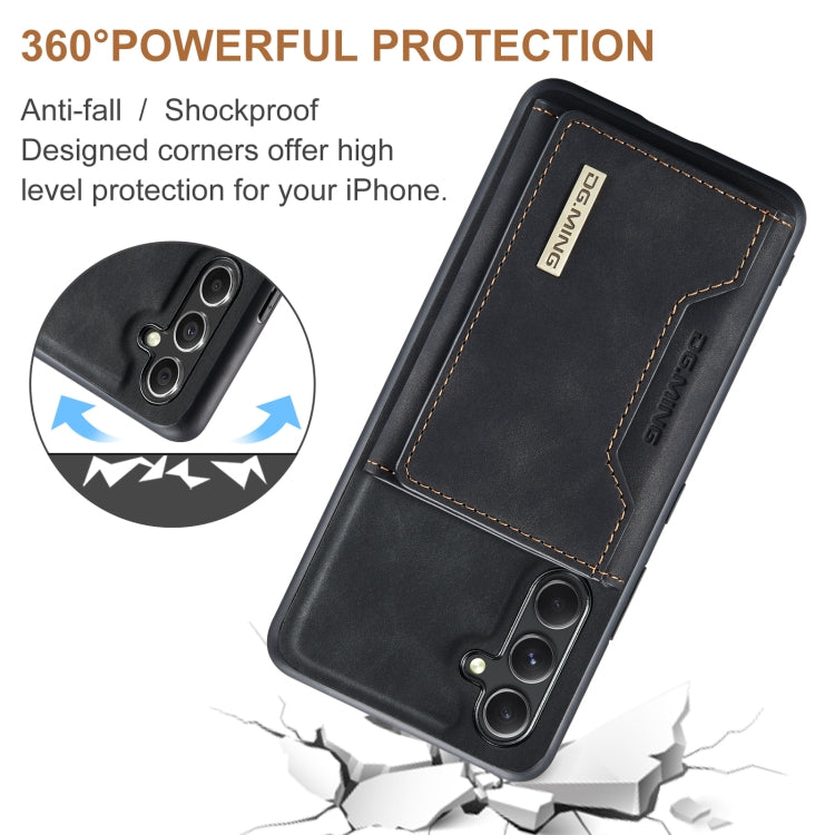 For Samsung Galaxy A35 5G DG.MING M2 Series 3-Fold Multi Card Bag + Magnetic Phone Case