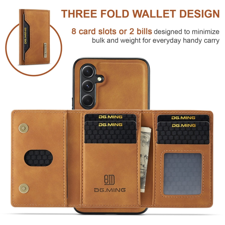 For Samsung Galaxy A35 5G DG.MING M2 Series 3-Fold Multi Card Bag + Magnetic Phone Case