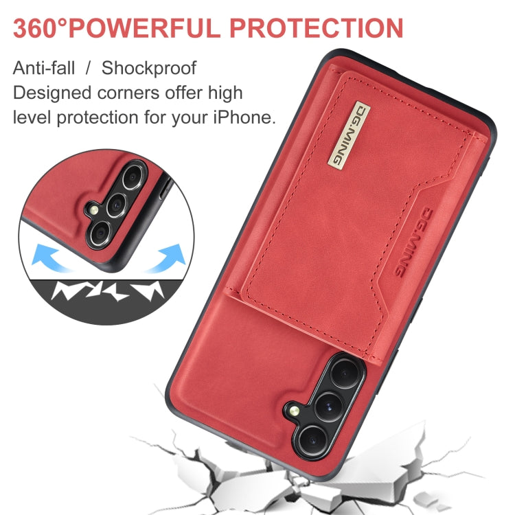 For Samsung Galaxy A35 5G DG.MING M2 Series 3-Fold Multi Card Bag + Magnetic Phone Case