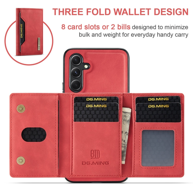 For Samsung Galaxy A35 5G DG.MING M2 Series 3-Fold Multi Card Bag + Magnetic Phone Case