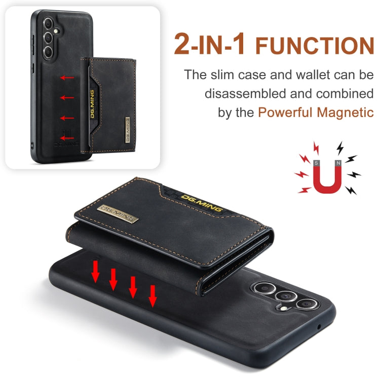 For Samsung Galaxy A55 5G DG.MING M2 Series 3-Fold Multi Card Bag + Magnetic Phone Case