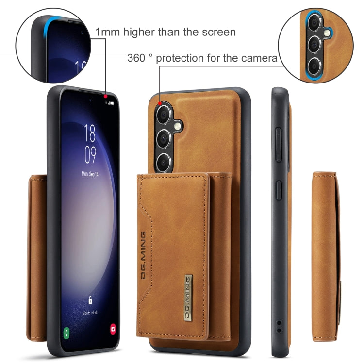 For Samsung Galaxy A55 5G DG.MING M2 Series 3-Fold Multi Card Bag + Magnetic Phone Case