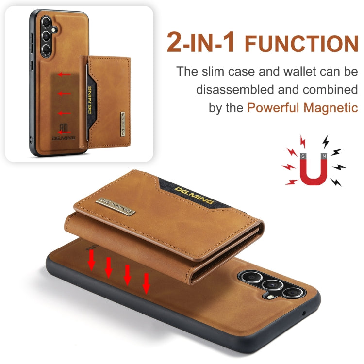 For Samsung Galaxy A55 5G DG.MING M2 Series 3-Fold Multi Card Bag + Magnetic Phone Case