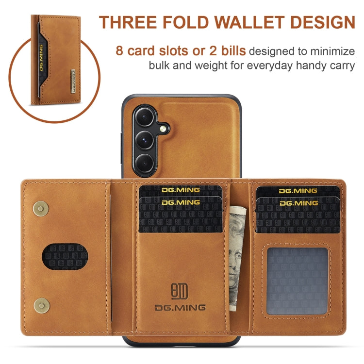 For Samsung Galaxy A55 5G DG.MING M2 Series 3-Fold Multi Card Bag + Magnetic Phone Case