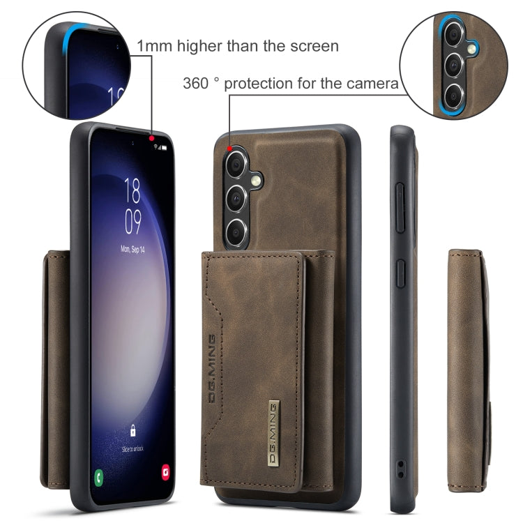 For Samsung Galaxy A55 5G DG.MING M2 Series 3-Fold Multi Card Bag + Magnetic Phone Case
