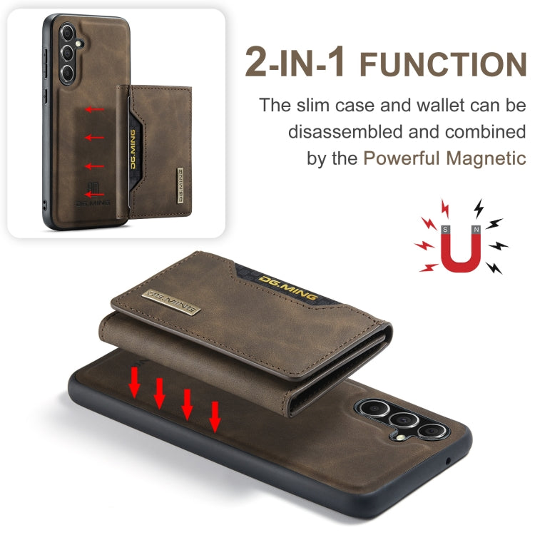 For Samsung Galaxy A55 5G DG.MING M2 Series 3-Fold Multi Card Bag + Magnetic Phone Case