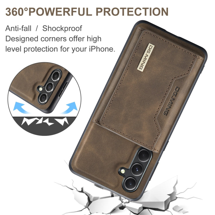 For Samsung Galaxy A55 5G DG.MING M2 Series 3-Fold Multi Card Bag + Magnetic Phone Case