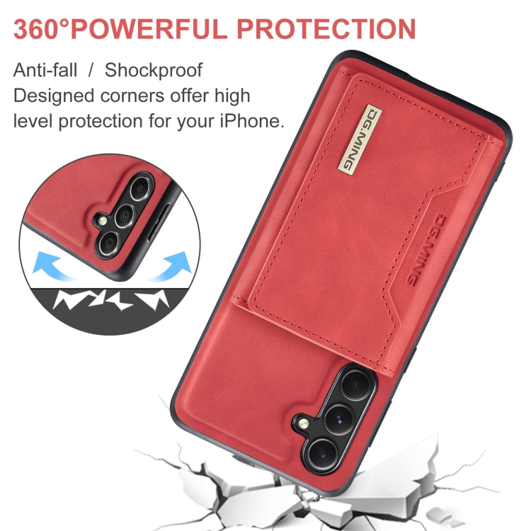 For Samsung Galaxy A55 5G DG.MING M2 Series 3-Fold Multi Card Bag + Magnetic Phone Case