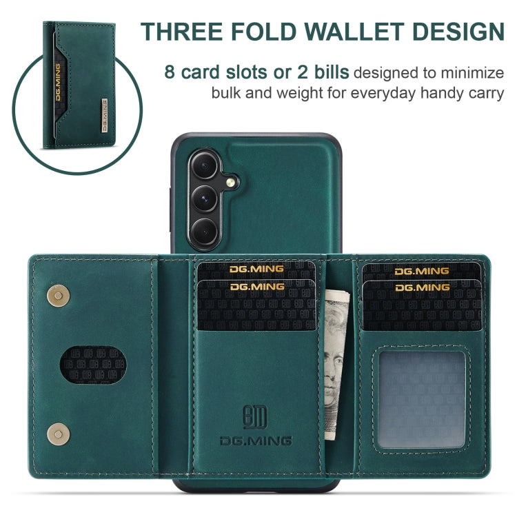 For Samsung Galaxy A55 5G DG.MING M2 Series 3-Fold Multi Card Bag + Magnetic Phone Case