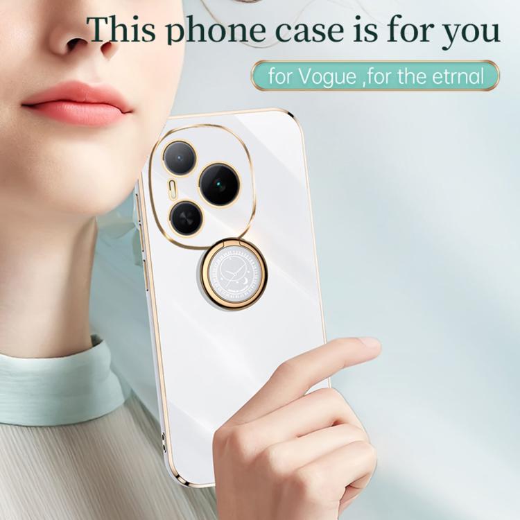 For Honor Power XINLI Straight Edge 6D Electroplate TPU Phone Case with Ring Holder