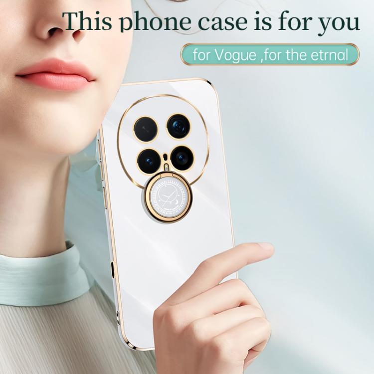 For Honor Magic8 Pro XINLI Straight Edge 6D Electroplate TPU Phone Case with Ring Holder