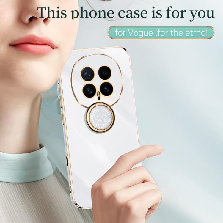 For Honor Magic8 5G XINLI Straight Edge 6D Electroplate TPU Phone Case with Ring Holder