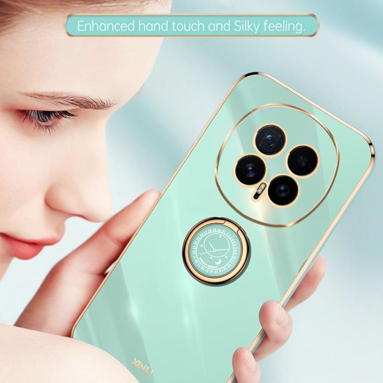 For Honor Magic8 5G XINLI Straight Edge 6D Electroplate TPU Phone Case with Ring Holder