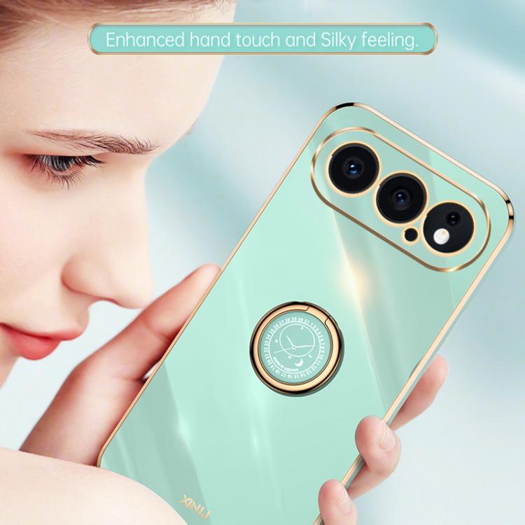 For Honor 500 Global 155.8mm XINLI Straight Edge 6D Electroplate TPU Phone Case with Ring Holder