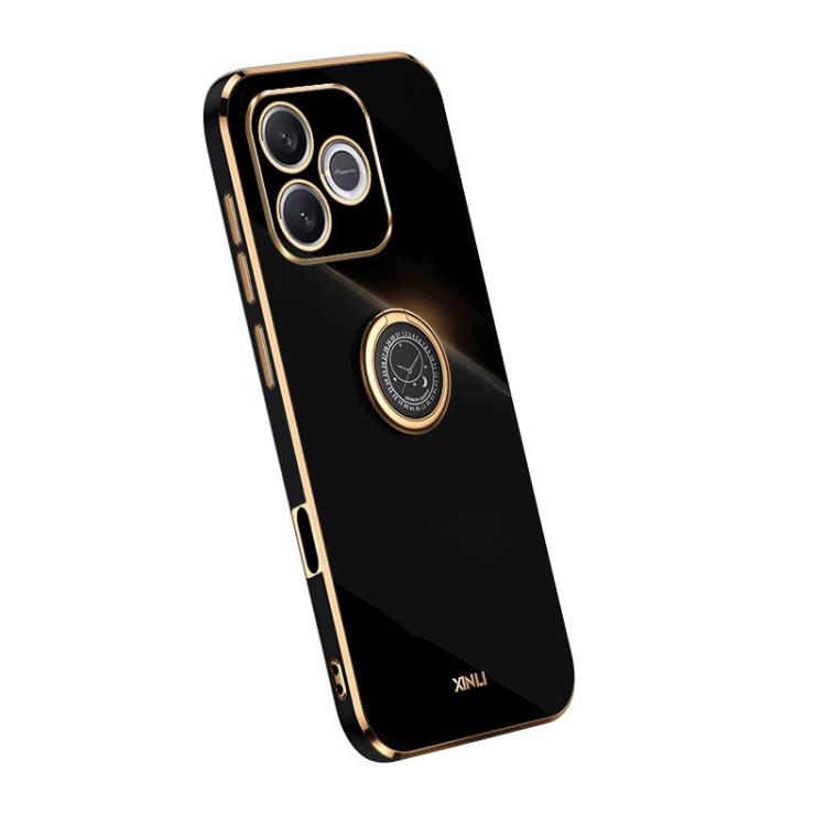 For Honor 600 Lite Global XINLI Straight Edge 6D Electroplate TPU Phone Case with Ring Holder
