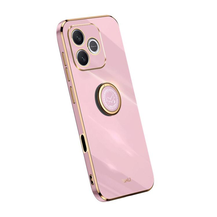For Honor 600 Lite Global XINLI Straight Edge 6D Electroplate TPU Phone Case with Ring Holder