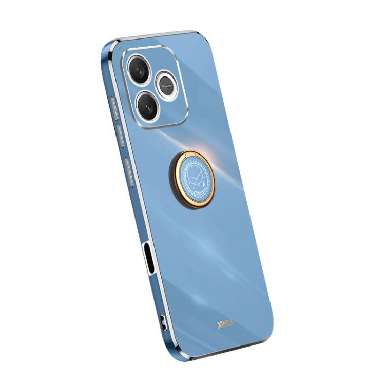 For Honor 600 Lite Global XINLI Straight Edge 6D Electroplate TPU Phone Case with Ring Holder