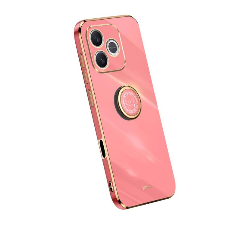 For Honor 600 Lite Global XINLI Straight Edge 6D Electroplate TPU Phone Case with Ring Holder