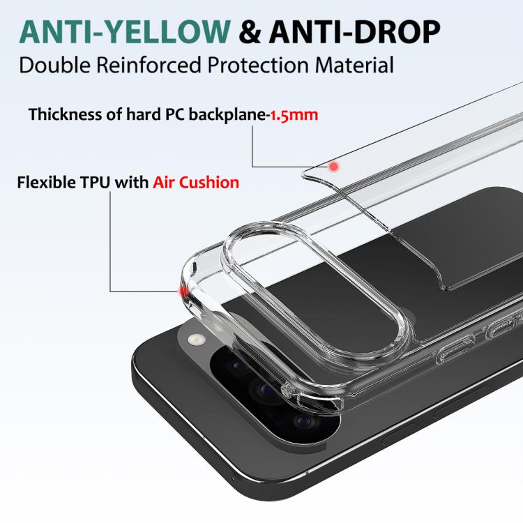 For Google Pixel 10 Pro Scratchproof Acrylic TPU Phone Case - Transparent