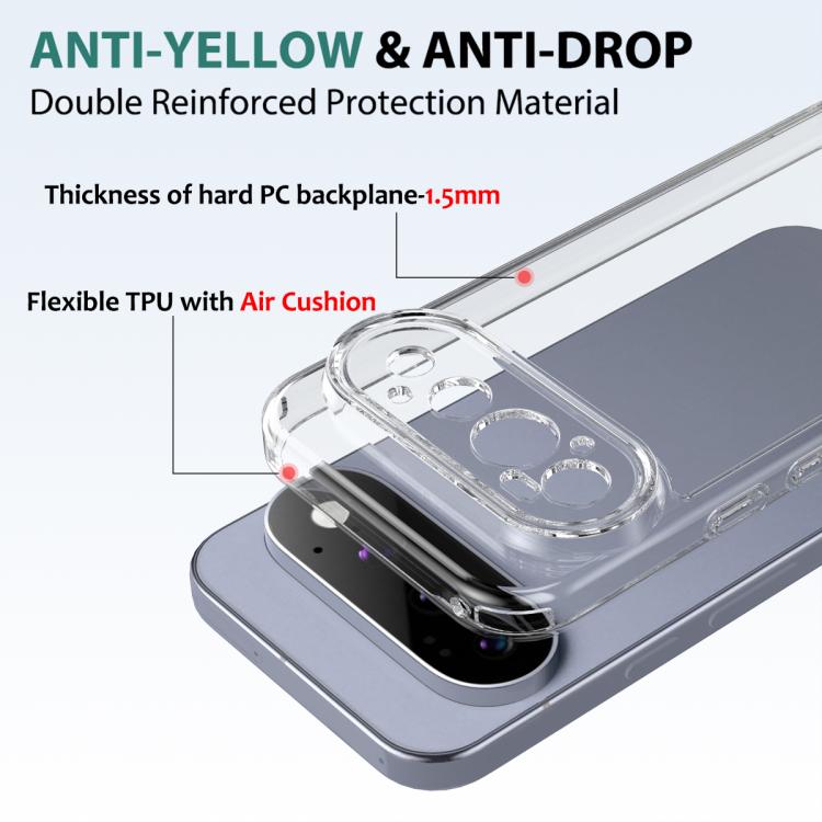 For Google Pixel 11 Pro Scratchproof Acrylic TPU Phone Case - Transparent