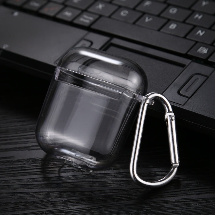 For AirPods 1 / 2 Transparent PC Hard Earphone Protective Case with Hook