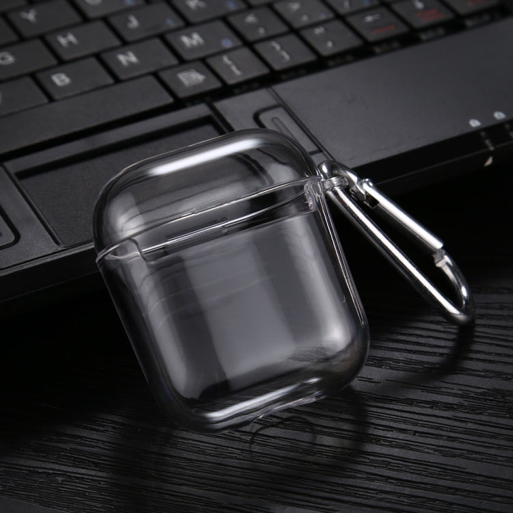 For AirPods 1 / 2 Transparent PC Hard Earphone Protective Case with Hook