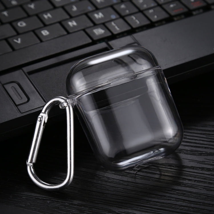 For AirPods 1 / 2 Transparent PC Hard Earphone Protective Case with Hook