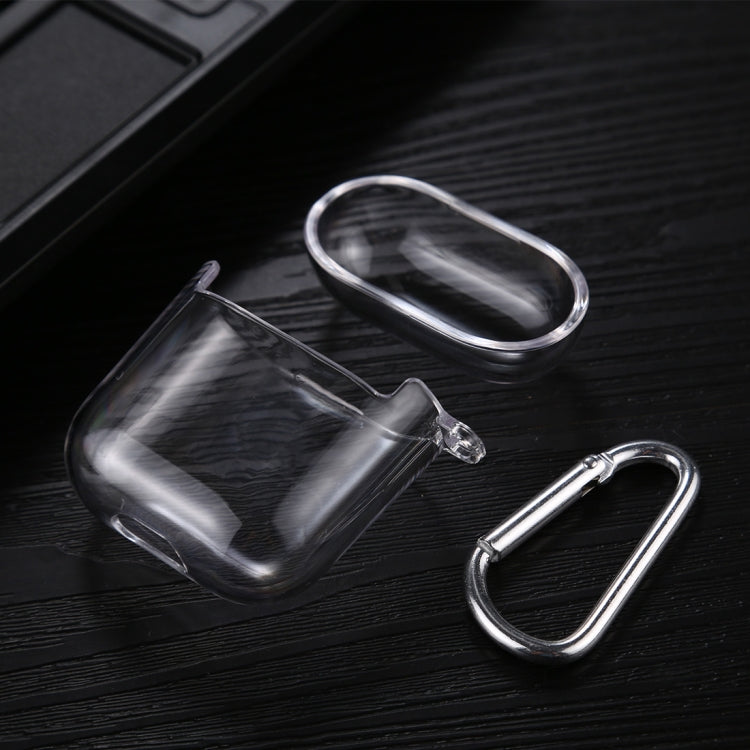 For AirPods 1 / 2 Transparent PC Hard Earphone Protective Case with Hook