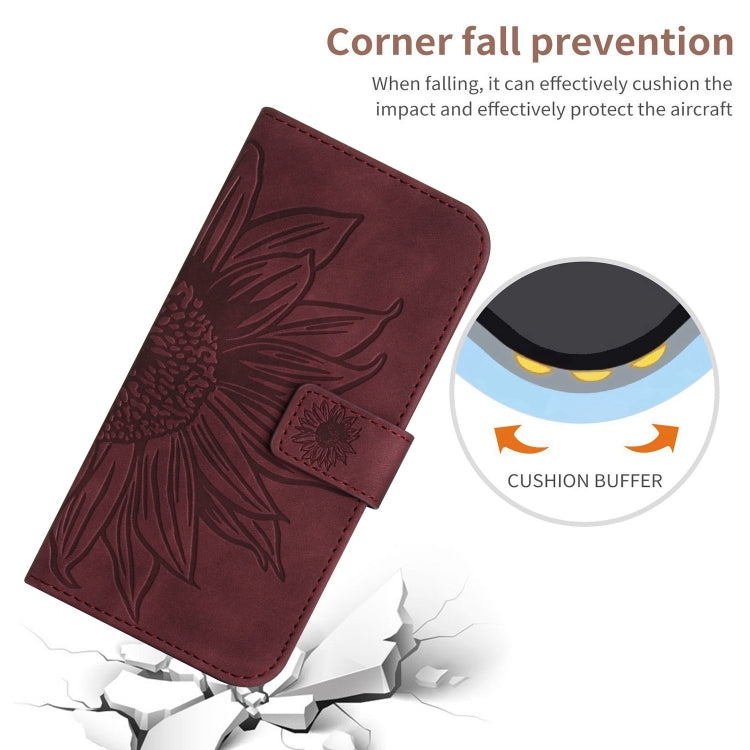 For Xiaomi Redmi 13 4G Global / 5G Global Skin Feel Sun Flower Embossed Flip Leather Phone Case with Lanyard