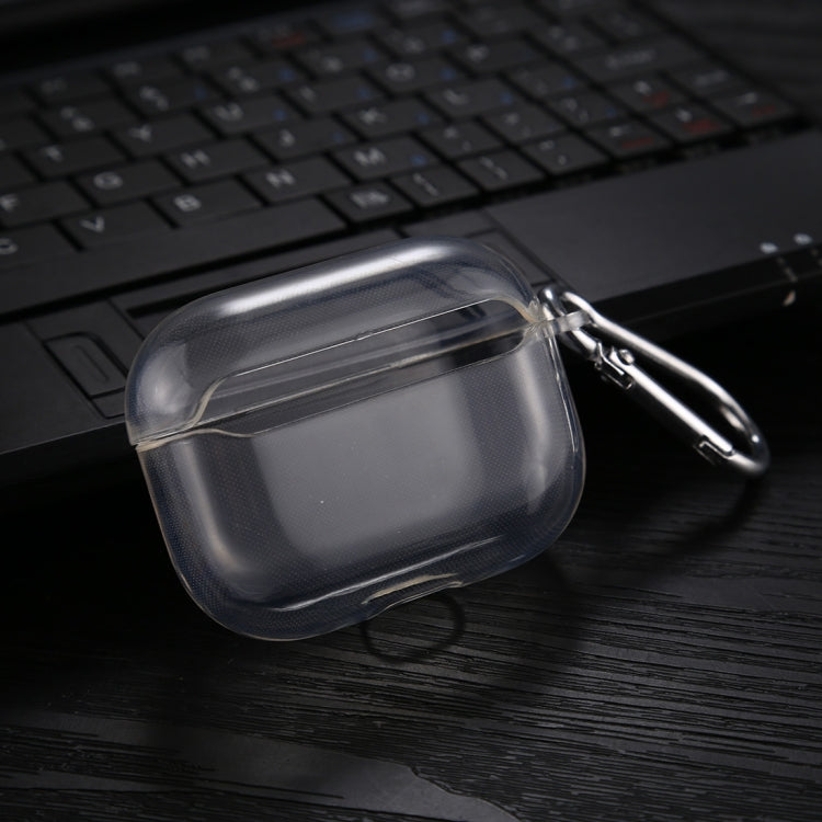 For AirPods Pro Transparent TPU Soft Earphone Protective Case with Hook