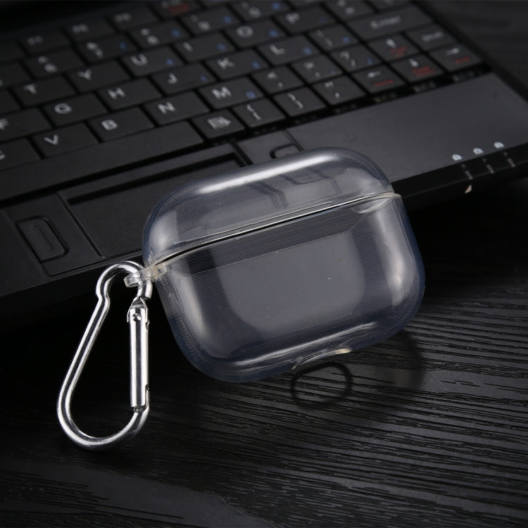 For AirPods Pro Transparent TPU Soft Earphone Protective Case with Hook