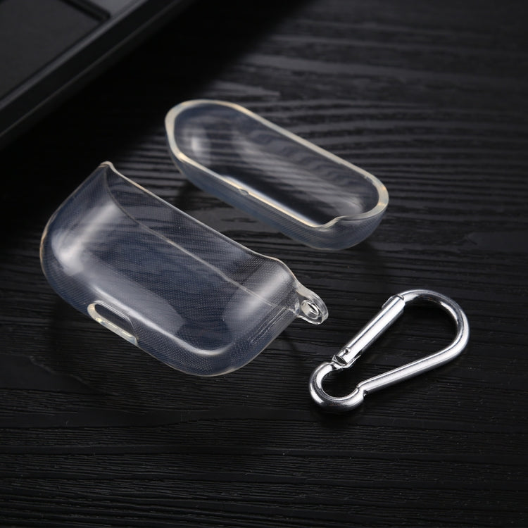 For AirPods Pro Transparent TPU Soft Earphone Protective Case with Hook