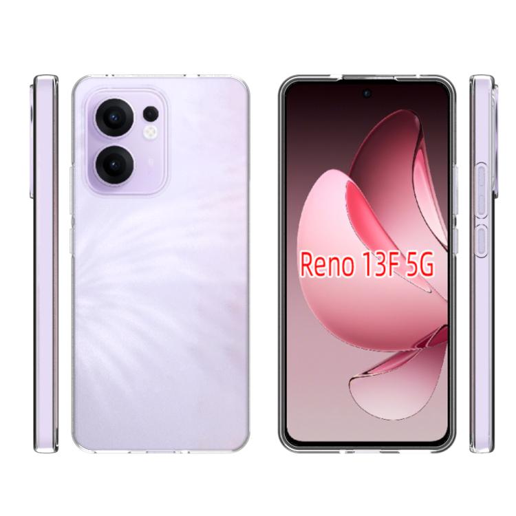 For OPPO Reno13 F 5G Waterproof Texture TPU Phone Case - Transparent