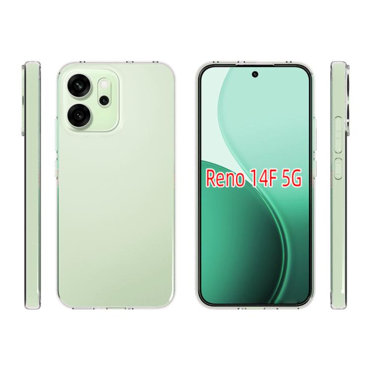 For OPPO Reno14 F 5G Waterproof Texture TPU Phone Case - Transparent