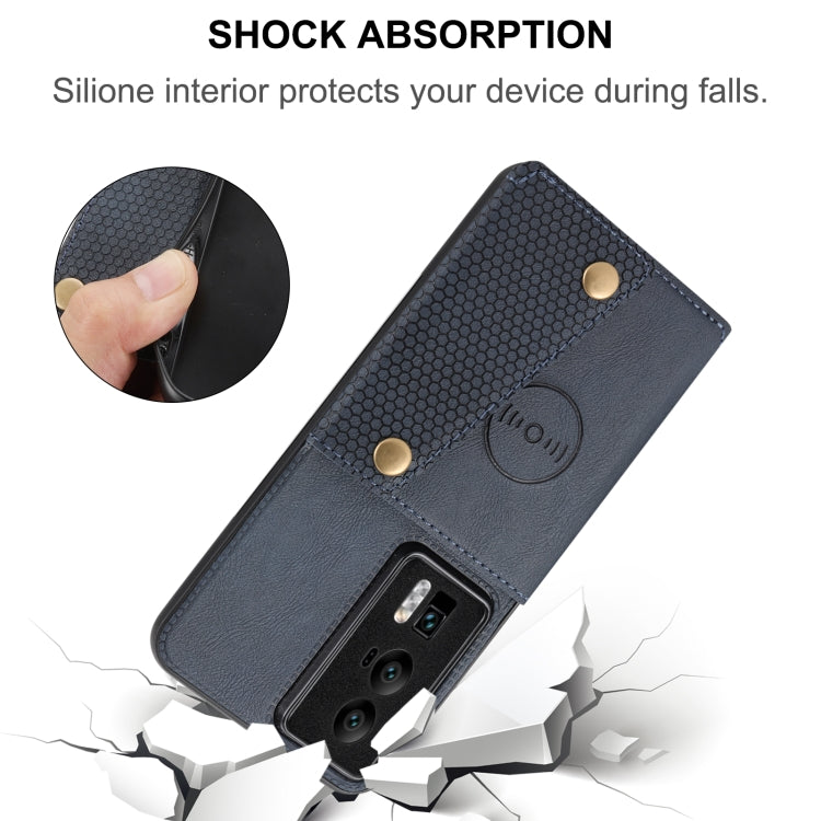 For Huawei P60 / P60 Pro Double Buckle Magnetic PU+TPU Phone Case