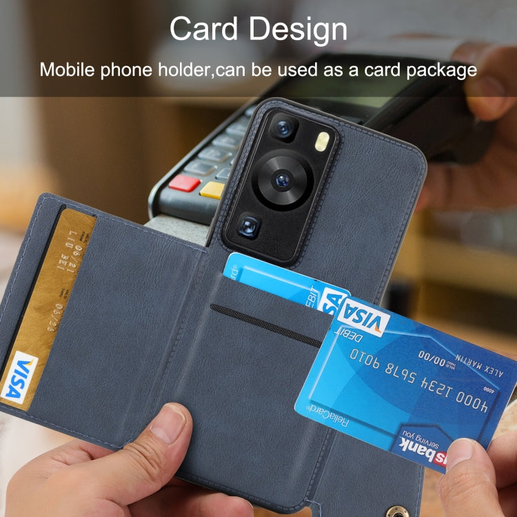 For Huawei P60 / P60 Pro Double Buckle Magnetic PU+TPU Phone Case